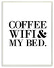 lulusimonSTUDIO Coffee, WIFI & My Bed Boutique Chic Wall Plaque