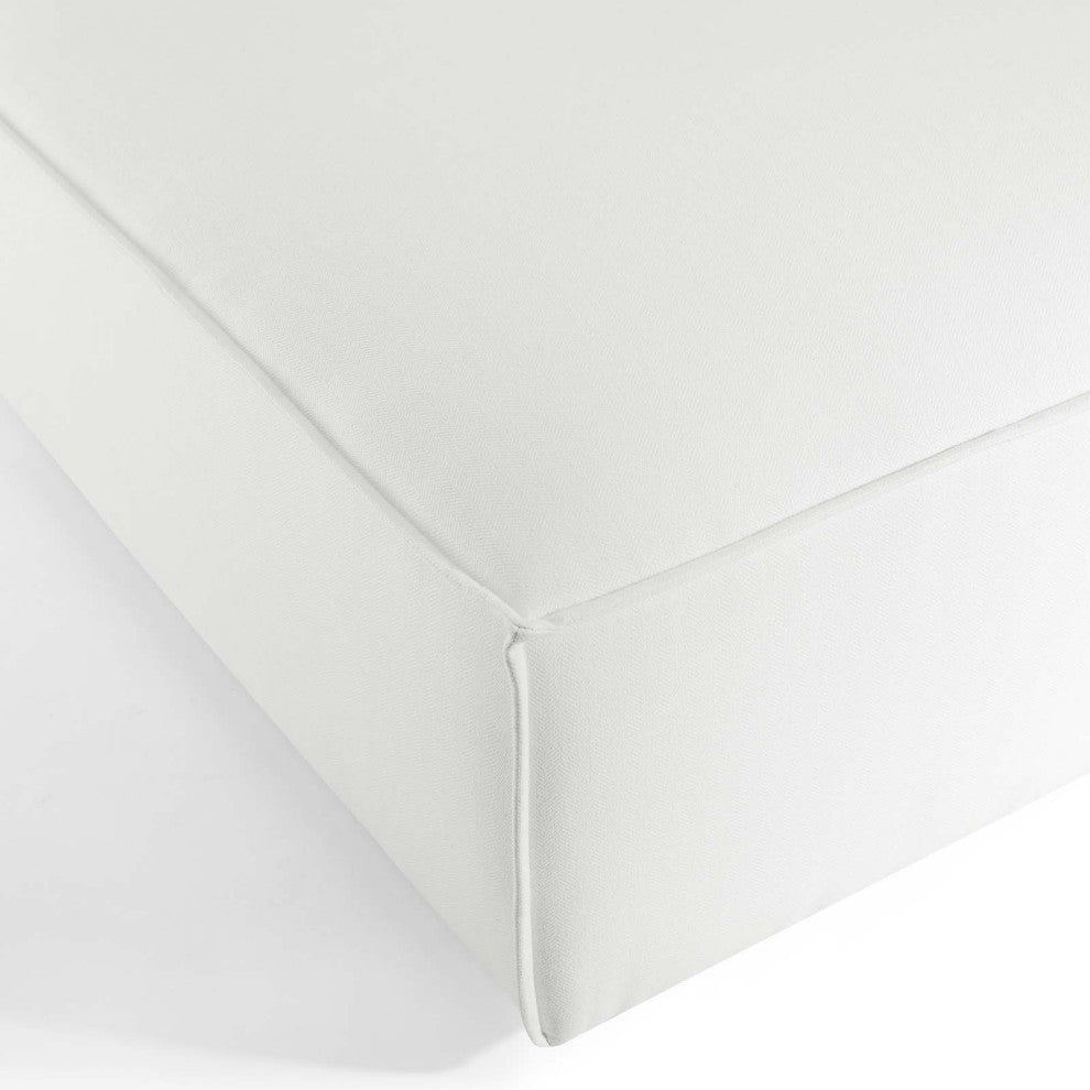 Accent Chair Ottoman, Fabric, White, Modern, Living Lounge Hotel Hospitality