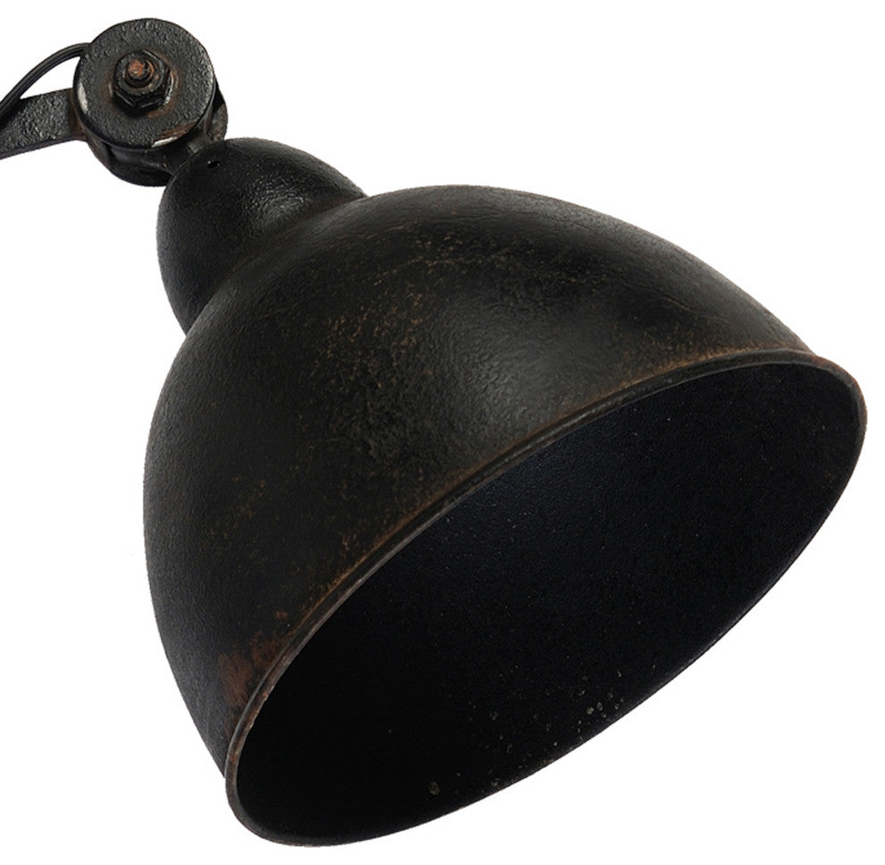 Benzara BM285137 18" Wall Mounted Lamp, Extendable Accordion Arm, Antique Black