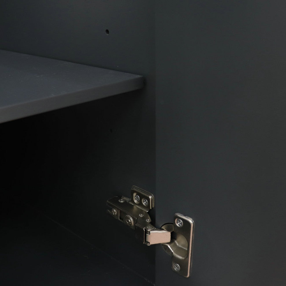 49" Single Sink Vanity, Dark Gray Finish With White Carrara Marble