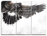 "Low-flying Eagle Illustration" Digital Metal Wall Art, 3 Panels, 36"x28"
