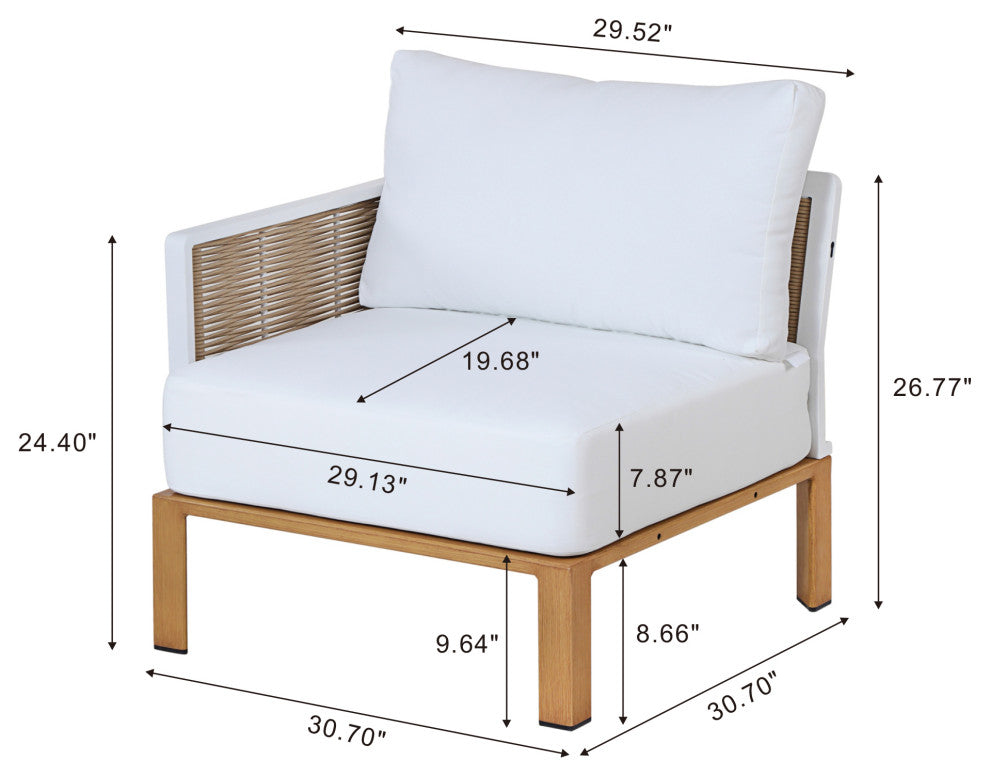 Manhattan Comfort 4-Piece Vine Patio Conversation Set
