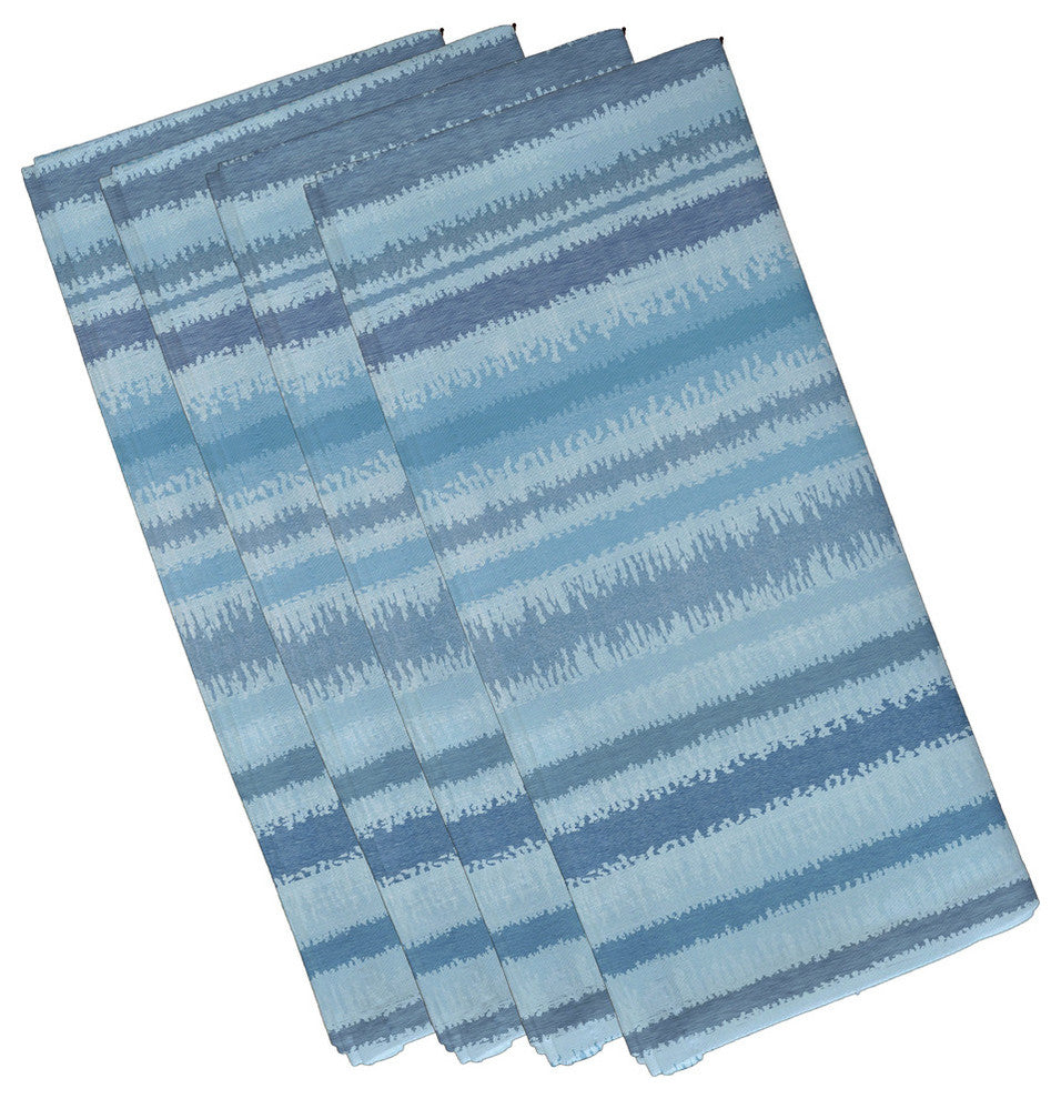 Raya De Agua, Stripe Print Napkin, Set of 4, Light Blue