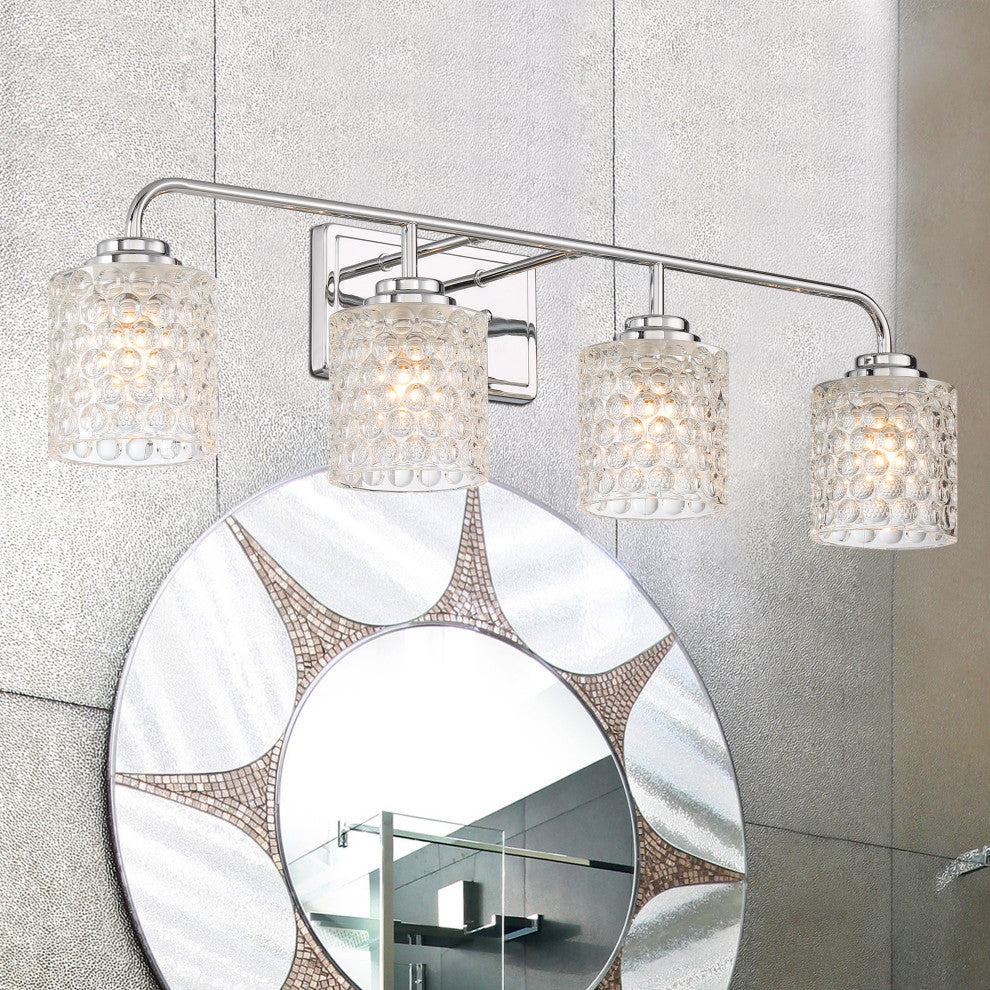 4-Light Dimmable Chrome Vanity Light