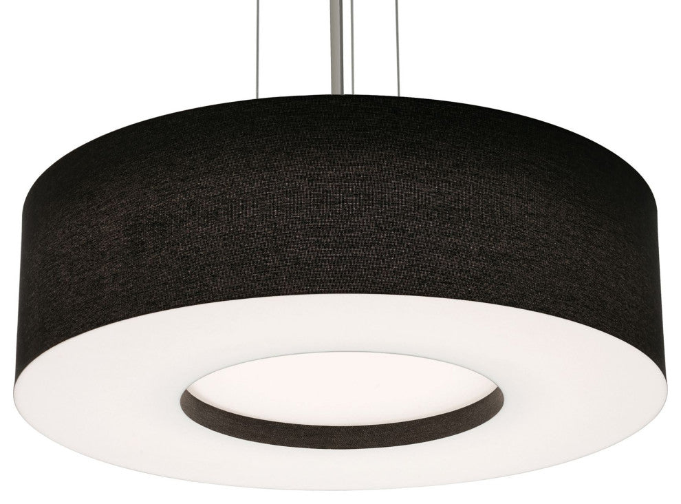 Montclair 24" LED Pendant, Satin Nickel Finish, Black Shade