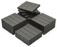 Wood Plastic Composite Interlocking Patio Deck Tiles, 12"x12" Waterproof Indoor, Dark Grey, Set of 21
