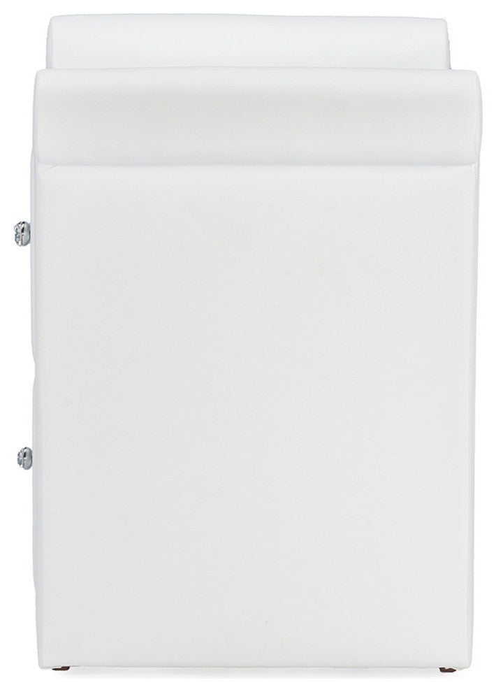 Victoria Matte White PU Leather 2 Storage Drawers Nightstand Bedside Table