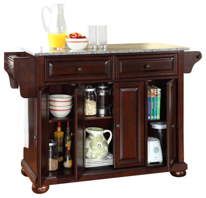 Crosley Furniture Alexandria MDF Wood Kitchen Island in Mahogany