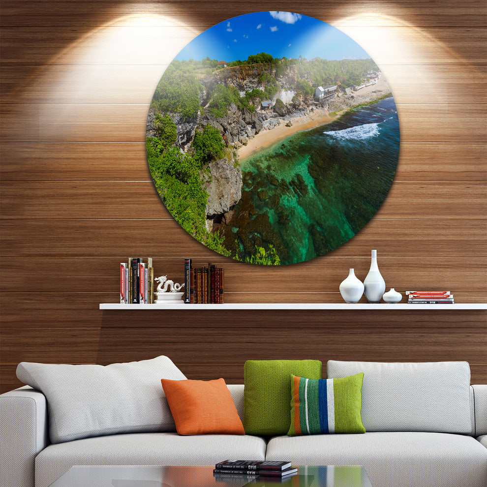 Balangan Beach, Bali Indonesia, Seashore Large Disc Metal Artwork, 23"