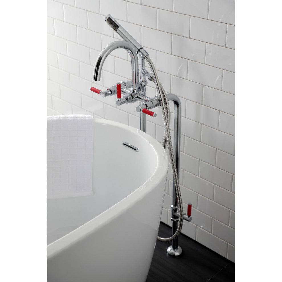 CCK8101DKL Freestanding Tub Faucet With Supply Line, Stop Valve, Polished Chrome