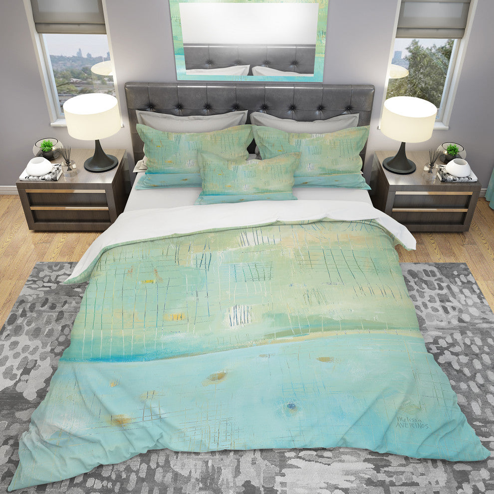 Dreaming of The Shore I Geometric Duvet Cover Set, King