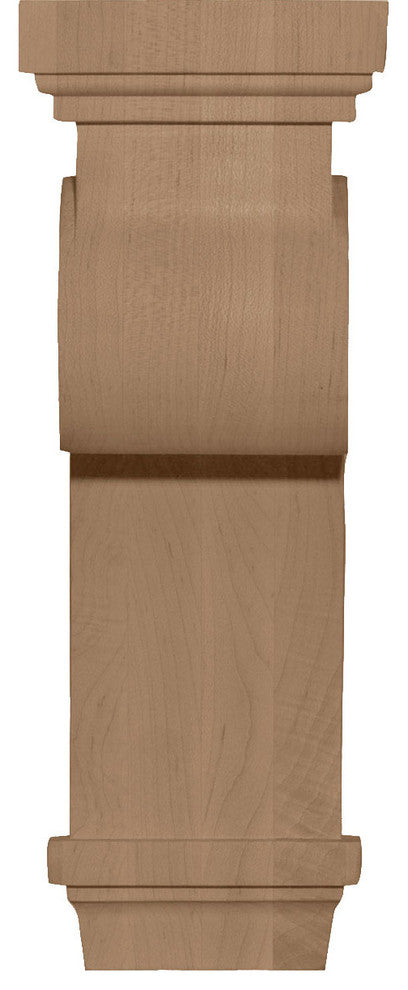 4 1/2"W x 5 5/8"D x 12"H Scroll Corbel , Alder