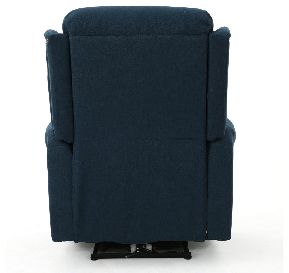 GDF Studio Desiree Tufted Fabric Power Recliner, Navy Blue