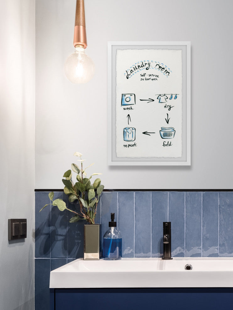 "Laundry Room Cycle" Framed Painting Print, 8x12
