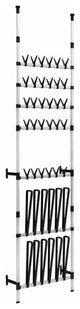 vidaXL Shoe Rack Telescopic Shoe Organizer Shelf Stand with Rods Aluminum