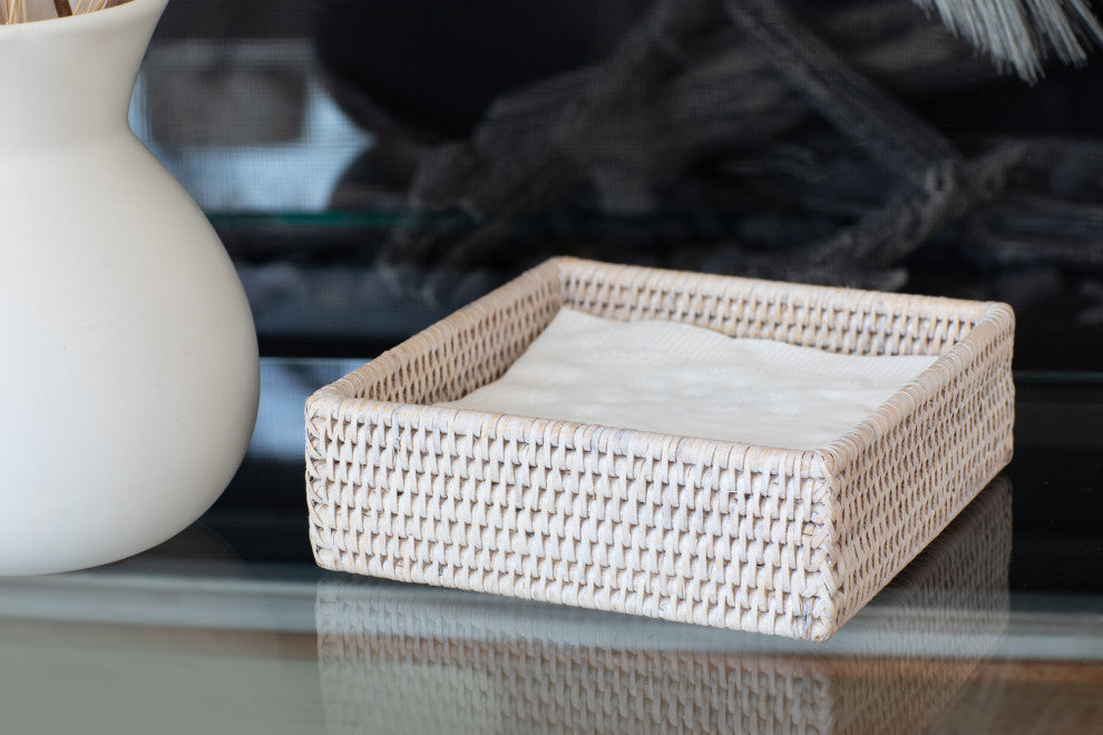 Artifacts Rattan™ Luncheon Napkin Holder, White Wash