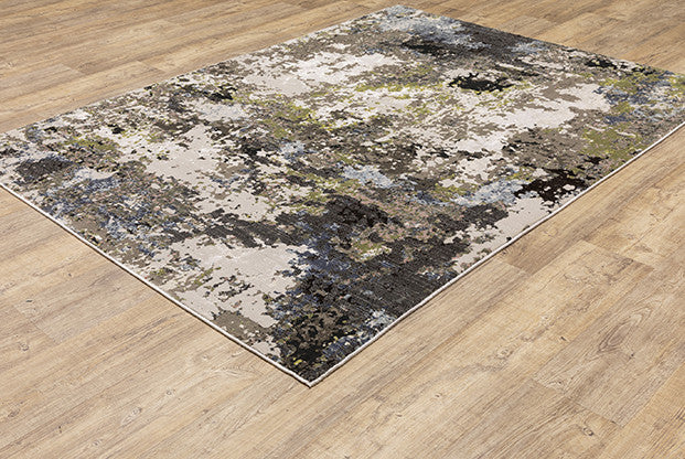 Oriental Weavers Caravan Gray and Green 9'10"x12'10" Indoor Rug