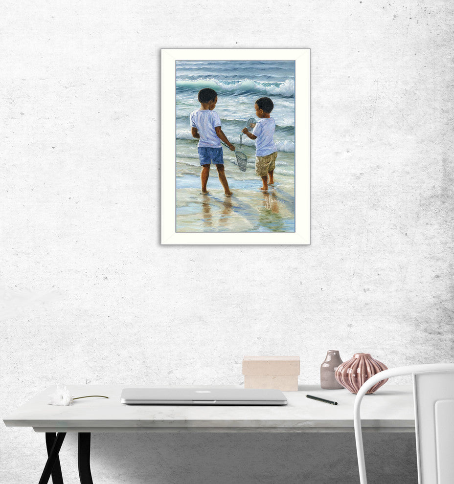 "Ocean Discoveries" By Georgia Janisse, Printed Wall Art, White Frame