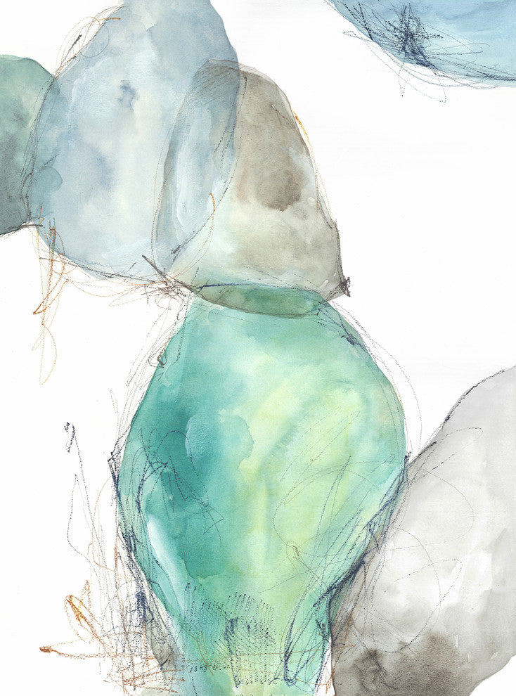 Blue Pebbles I, 30"x41", Gallery Wrapped