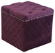 Lemele Velvet Ottoman, Plum Wine