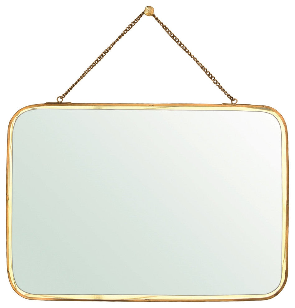 Gold Metal Horizontal Wall Mirror