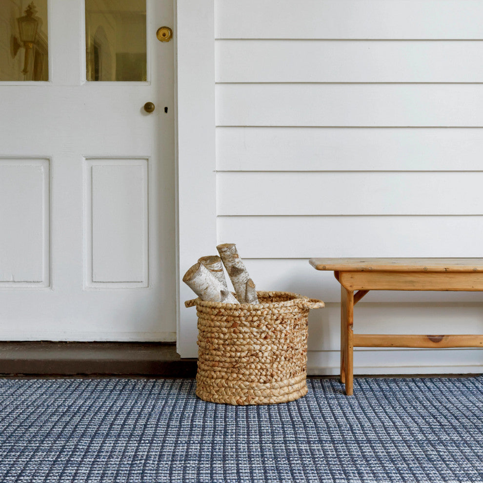 Dash & Albert Coco Blue Handwoven Indoor/Outdoor Rug, Blue, Runner-2'6" x 18'