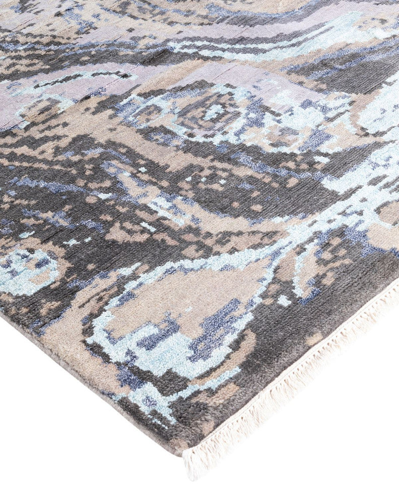 Ikat One-of-a-Kind Hand-Knotted Area Rug Gray, 8' 3" x 10' 3"