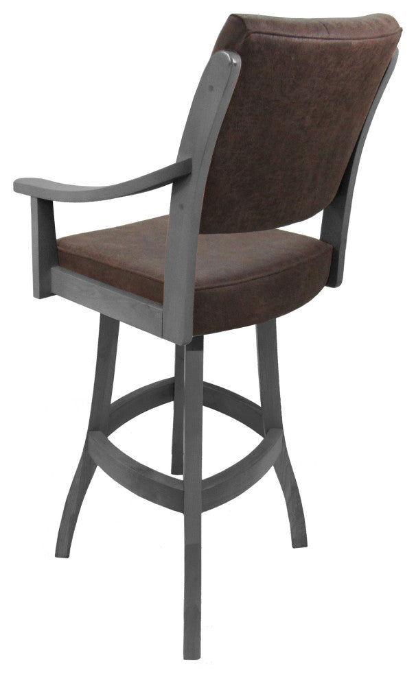 Swivel Counter Wood Bar Stool Casa on S-Base, Northwest Whiskey - Grey, 34"