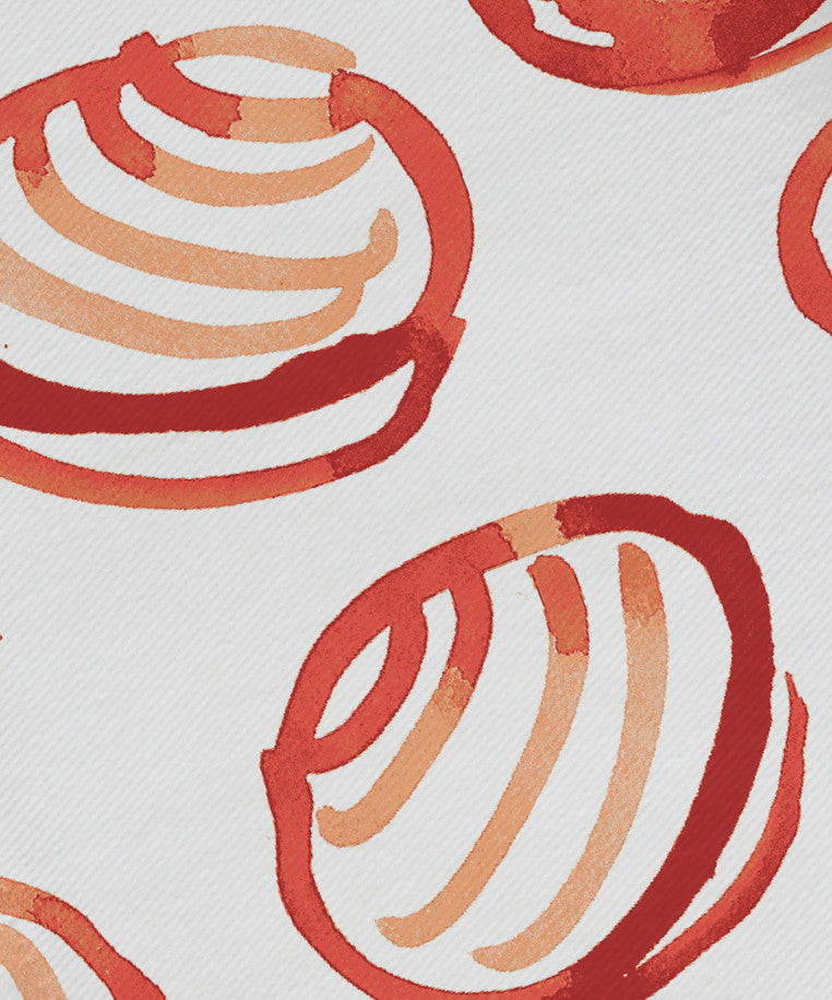 Clams, Geometric Print Napkin, Coral, Set of 4