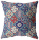 18 Turquoise Cream Trellis Suede Throw Pillow