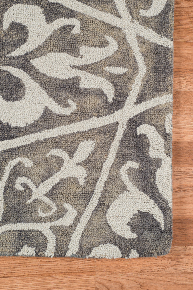 Amer Rugs Shibori SHI-26 Gray Gray Hand-tufted - 7'6"x9'6" Rectangle Area Rug