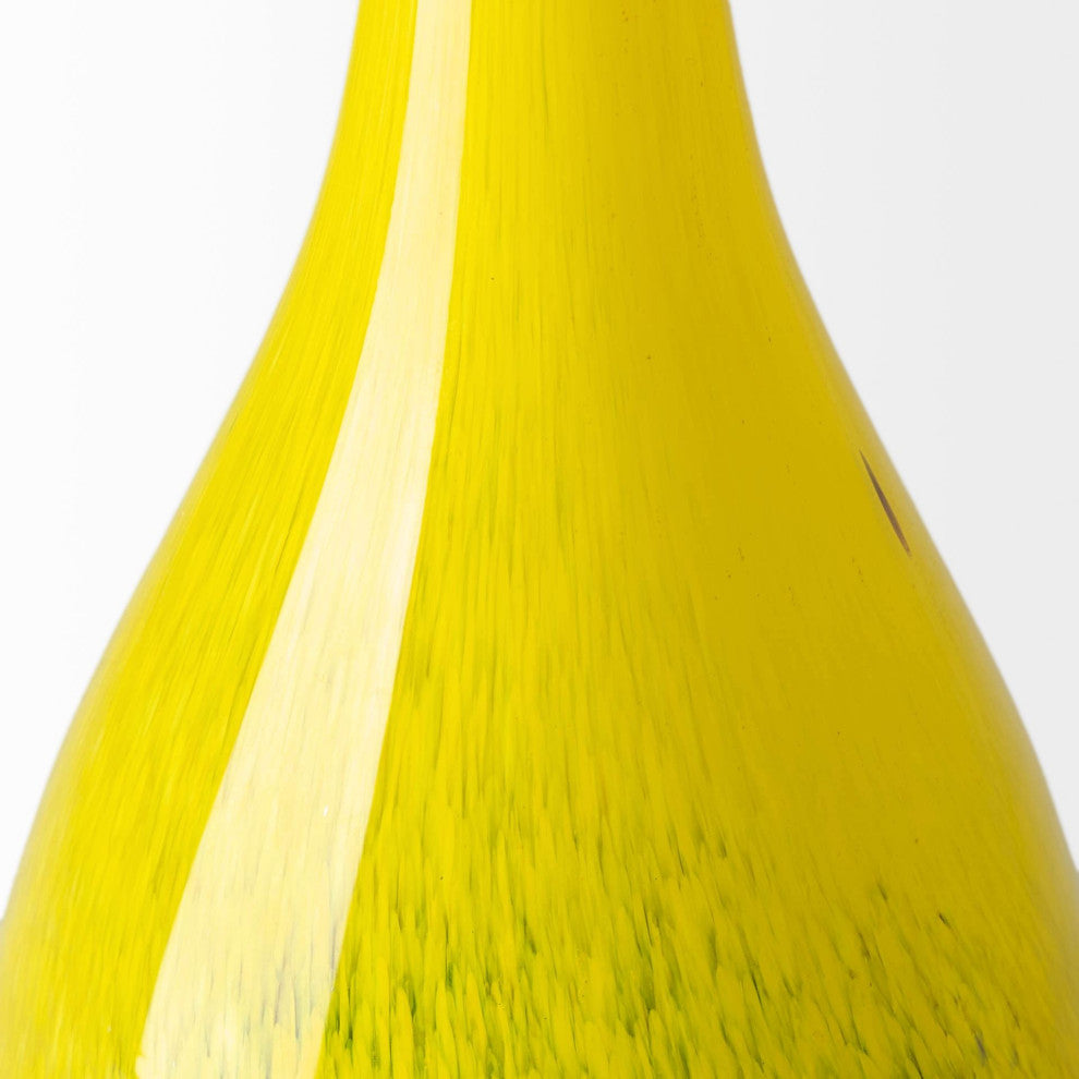 Jasse Yellow And Gray Glass Vase, Large