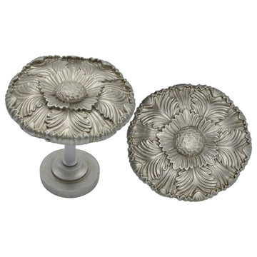 Urbanest Large Dahlia Medallion Drapery Holdback, Set of 2, English Pewter