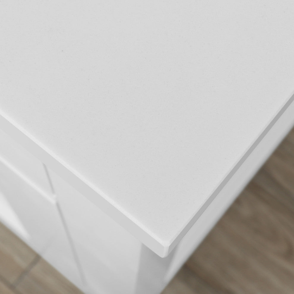 Ove Decors Bailey 48" Single Sink Vanity, White and Nickel Hardware