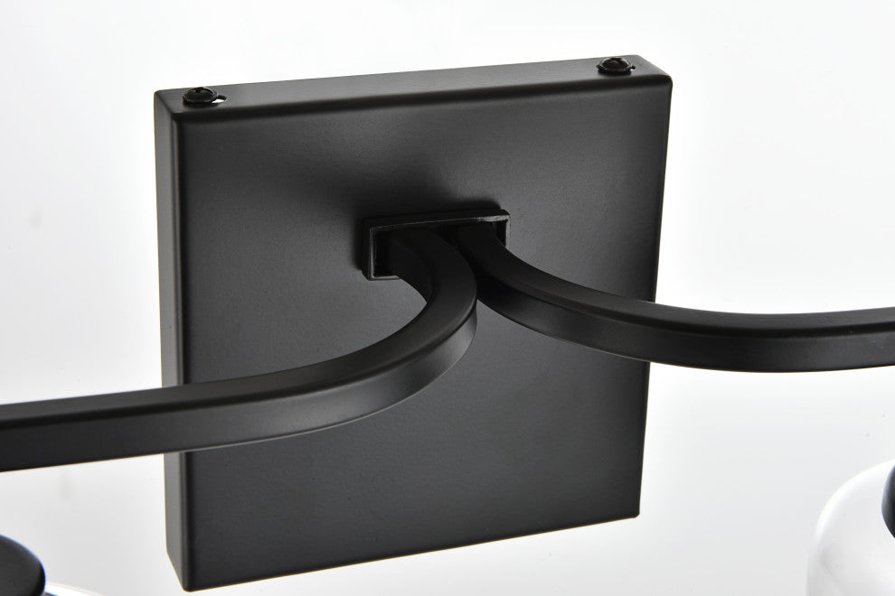 4 Light Black And Clear Bath Sconce