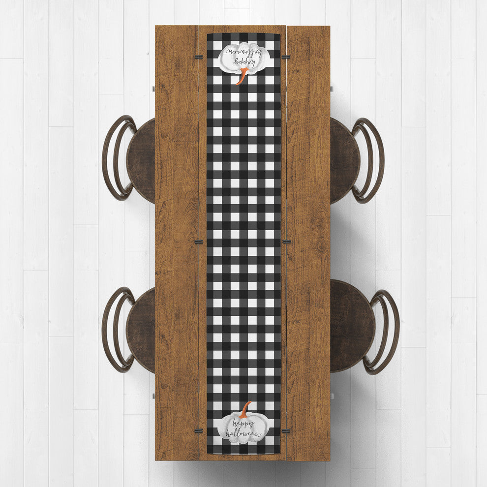Happy Halloween Buffalo Check Table Runner