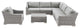 Outdoor Patio Wicker Rattan 7Piece Sectional Sofa Furniture Set Light Gray