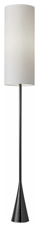 Dramatic Floor Lamp Bell Shaped Base In Black Nickel Finish Metal