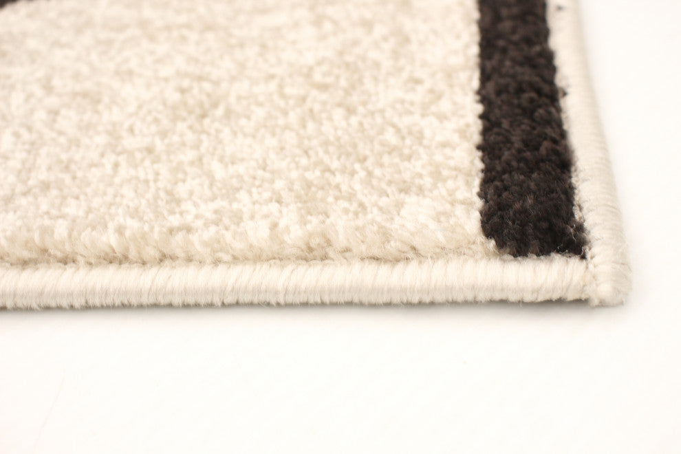 Ana eCarpetGallery Area Rug, Ivory-Dark Brown, 5''3"x7''3"