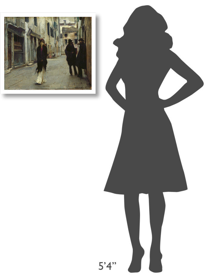 "Street in Venice, 1882" Digital Paper Print by John Singer Sargent, 24"x20"