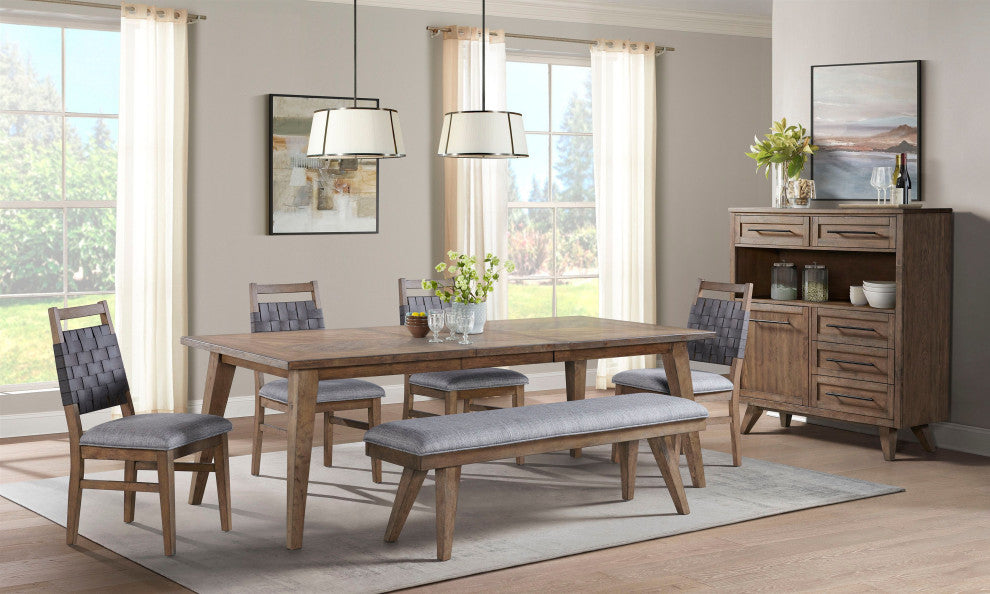 Oslo 30" Tall Dining Table With Leaf, Weathered Chestnut