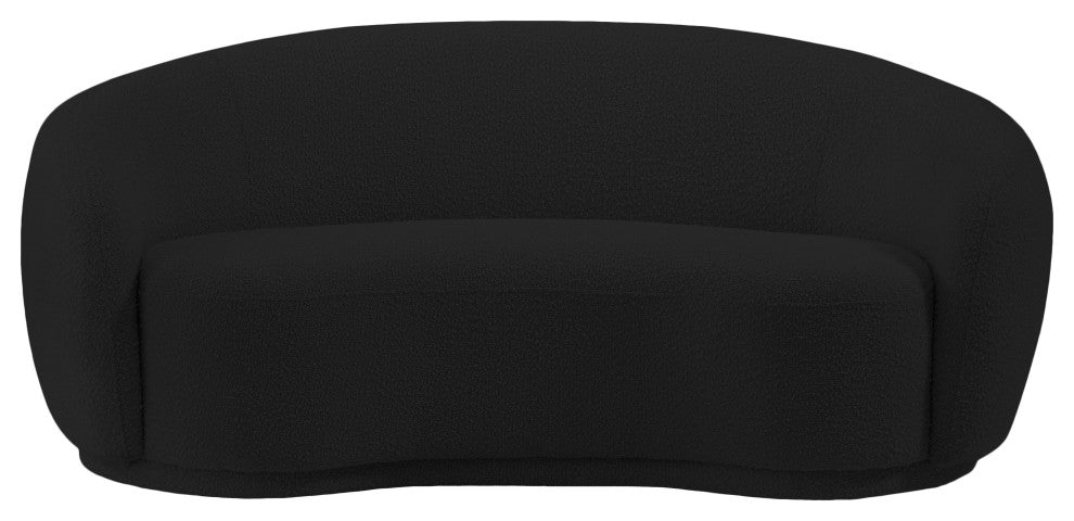 Hyde Boucle Fabric Upholstered, Black, Loveseat