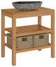 vidaXL Vanity Cabinet Warm Teak Solid Teak wood Large Vanity Cabinet