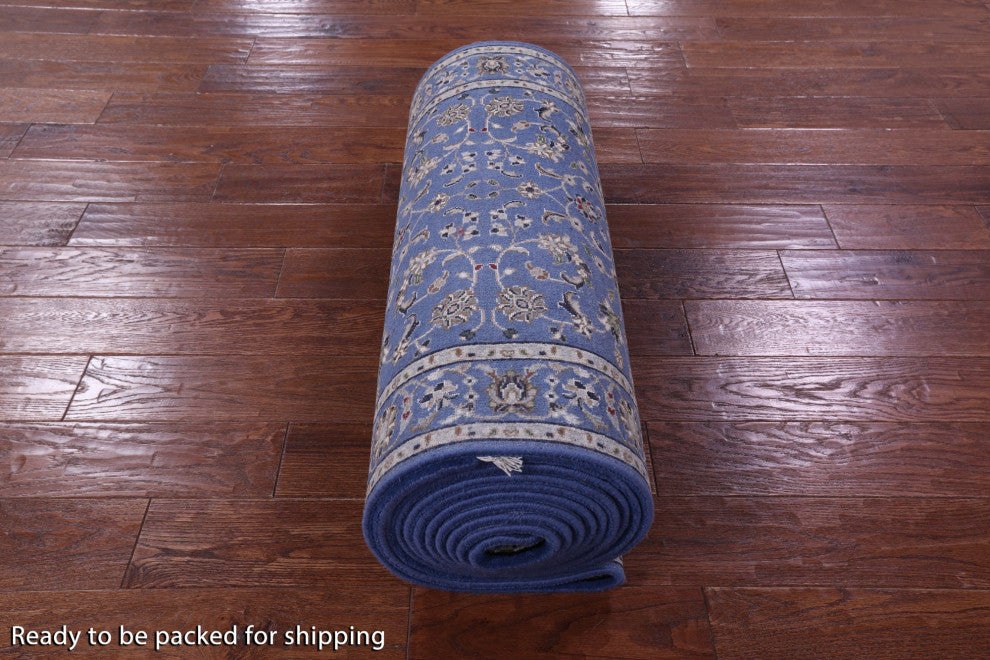 2' 10" X 20' 4" Persian Nain Handmade Wool & Silk Runner Rug - Q14883