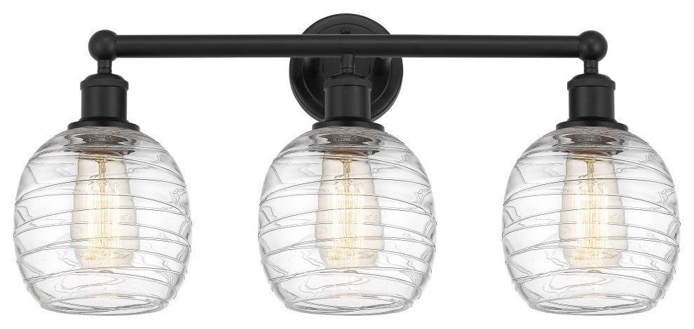 Innovations 616-3W-BK-G1013 3 Light 24" Bath Vanity Light, Matte Black