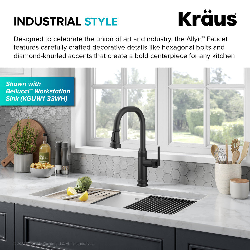 Sellette Pull-Down Kitchen Faucet, Matte Black, Model Kpf-4102mb