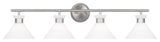 Belcarra 4 Light Bath, Brushed Steel