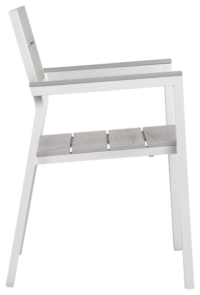 White Light Gray Maine 3 Piece Outdoor Patio Dining Set
