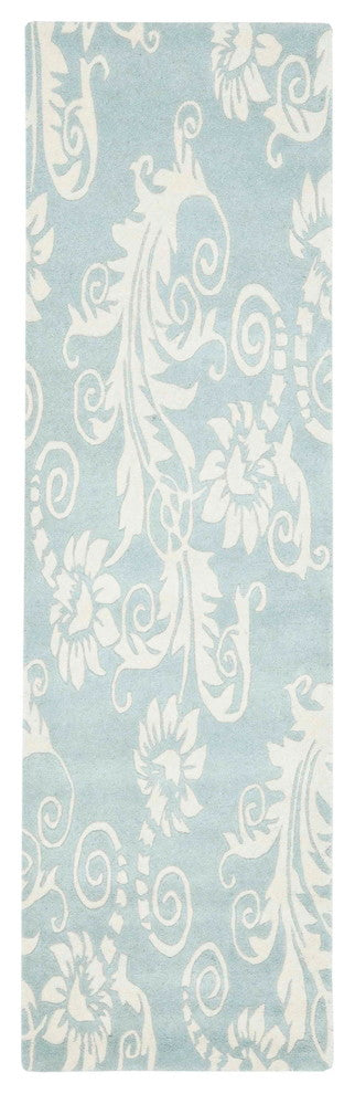 Safavieh Soho Soh765A Damask Rug, Blue/Ivory, 2'6"x8'0" Runner