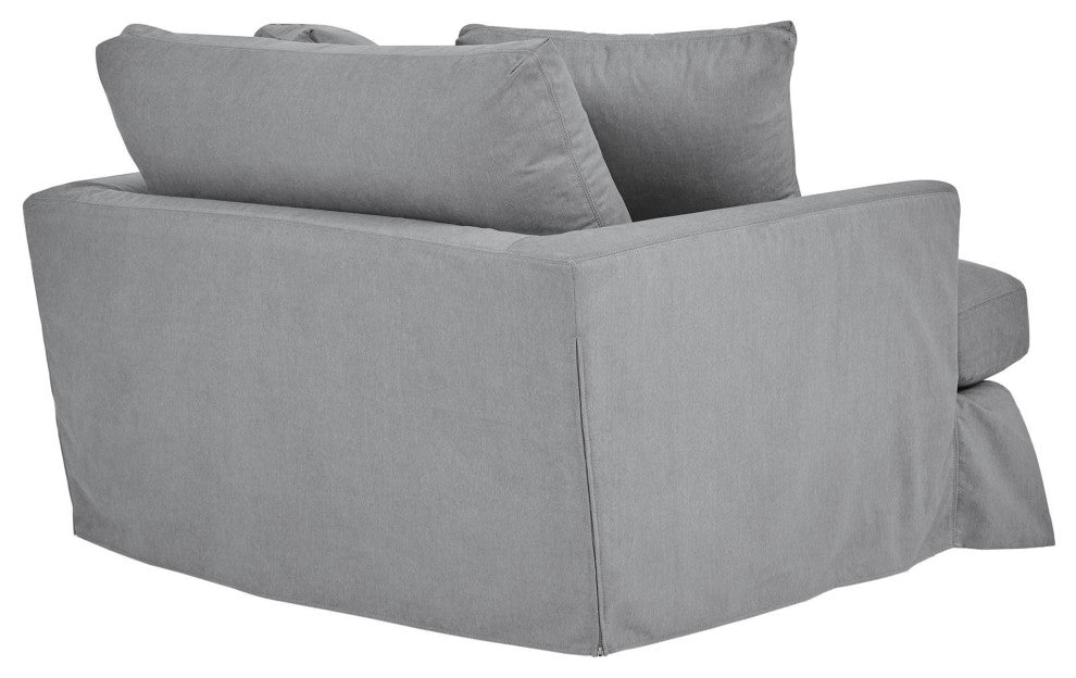 Ciara 53" Upholstered Chair and a Half in Pearl, Slate Gray
